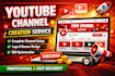 create setup and design full youtube channel