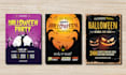 design any halloween designs like flyers, banners, flags, wallpapers, posters