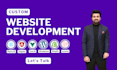 do custom website development and web app as full stack developer