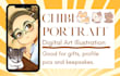 draw a heartfelt pet memorial chibi portrait from your photo