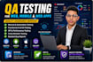 professional QA testing app,website for bugs and usability