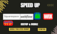 optimize squarespace webflow shopify wix wordpress speed up