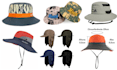 do hat and cap tech pack, bucket hat, trucker, dad cap with flat sketch design
