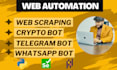 create web automation bots, web scraping by using python, selenium, pandas