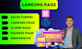 build wordpress landing page design,  sales page, or sales funnel, squeez