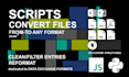 code scripts that process and convert excel, csv, json files