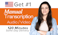 transcribe audio to text or do audio transcription in 12 hrs