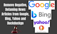 do reputation management by removing negative news articles from google or bing