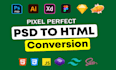 convert psd to html, xd to html, figma to html using tailwind css