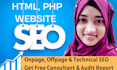 properly optimize on page and technical seo html php website for google ranking