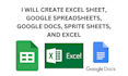 make google sheets, docs, sprites, and excel files