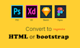 convert figma to HTML responsive design with HTML CSS bootstrap or tailwind CSS