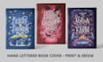 design a custom hand lettered book cover with unique illustrations