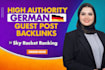 build high quality german guest post by white hat dofollow manual SEO backlinks