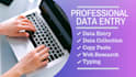 do urgent data entry work, typing and web research