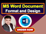 type, edit,  format microsoft word documents, fix table of content