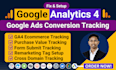 setup google analytics 4, ads conversion tracking, ga4 ecommerce tracking by GTM