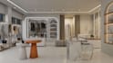 do retail store, restaurant, cafe, interior and 3d rendering