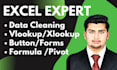 do excel automation, data entry, data repairing, cleaning, xlookup, vlookup