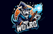 do wolf wizard spell, magic, animal, magician mascot logo for you