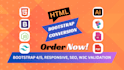 convert figma to HTML, xd to HTML CSS, PSD to HTML responsive bootstrap 5