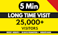 do 5min long time duration organic website traffic promotion