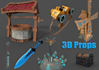 create 3d stylized props with hand painted textures