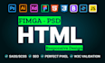 convert figma to HTML, PSD to HTML, xd to HTML