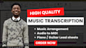 do flawless music transcription, piano sheet music and midi