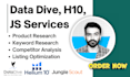 do amazon SEO product listing optimization via helium10, jungle scout, data dive