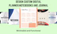 design hyperlink planner, journals, and logbook