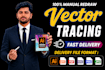 manually vector trace, redraw logo, and convert image to vector