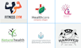design killer gym, fitness, healthcare and author logo