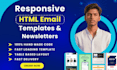 create responsive HTML email template newsletter within 8 hours