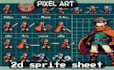 draw 2d pixel game art, pixel art, 2d sprite sheet