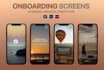 design onboarding and splash screens mockup for  mobile app