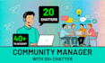be crypto telegram community manager or moderator with 20 chatters