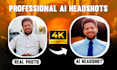 produce professional custom ai headshots for profile picture