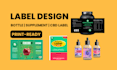 do label design, supplement label design, cbd label, candle label design