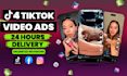 make 4 viral tik tok video ads, dropshipping ads in 24 hours