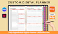 design etsy hyperlink digital planner, printable planner, journal, tracker