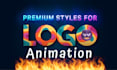 create a premium, complex logo animation with unique styles