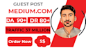 write and publish your article on premium guest post medium,com for promotion