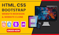 redesign website using HTML CSS bootstrap javascript