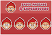 draw face expression cartoon set for your sticker