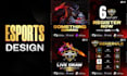 design esports graphics, banners and social media posts