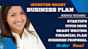 prepare a topnotch business plan, financial analysis, business proposal, grants