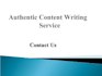 provide authentic content writing services