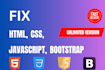 fix  html CSS javascript bugs
