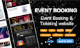 create online event ticket website, or event booking website